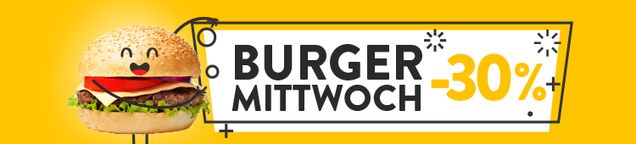 Burger-Mittwoch - spare 30% auf deine Lieblingsburger
