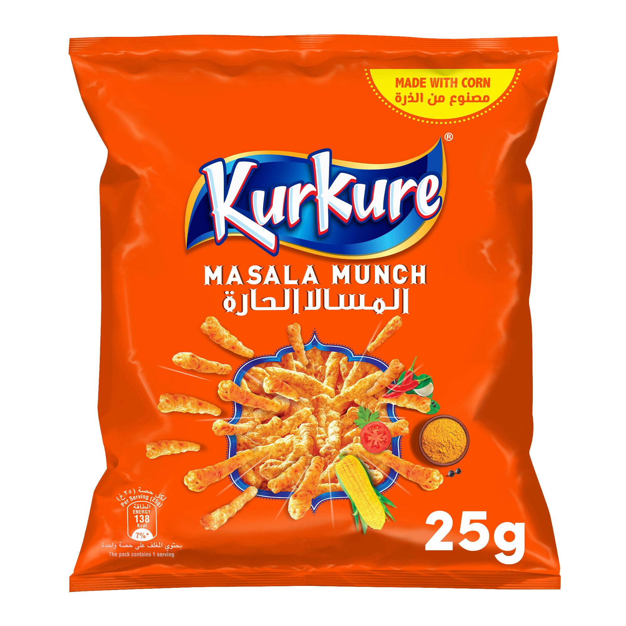 Buy Kurkure Puffcorn Masala Munch Flavour 25 G Online In Bahrain