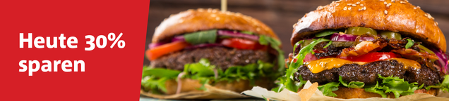 Tagesangebot - spare 30% auf Burger