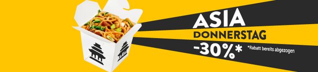 Asia-Donnerstag - spare 30% auf dein asiatisches Essen