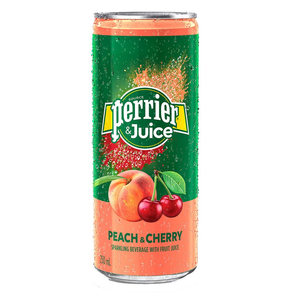 Buy Perrier Juice Peach Cherry Sparkling Flavored Beverage 250ml