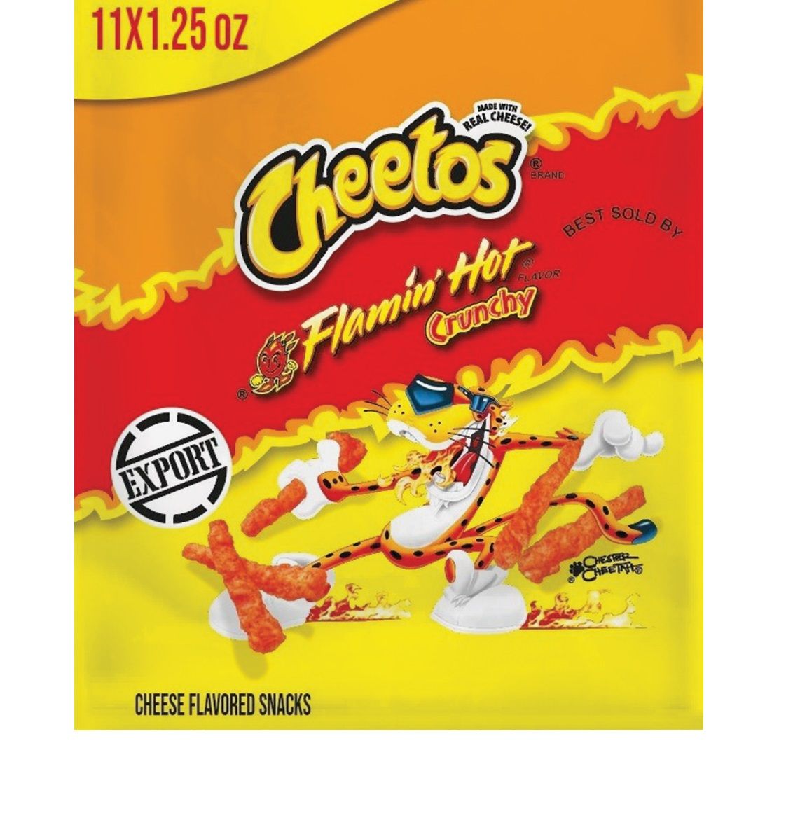 Buy Cheetos Flaming Hot Crunchy Cheese Flavored Snacks 11x35g Online