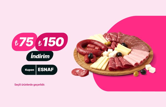 ESNAF kupon kodu ile seçili Marketler ve Mağazalarda indirim!