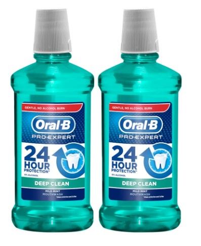 Buy Oral B Rinse Pro Expert Mild Mint Mouthwash 500 Ml 1 + 1 Free ...