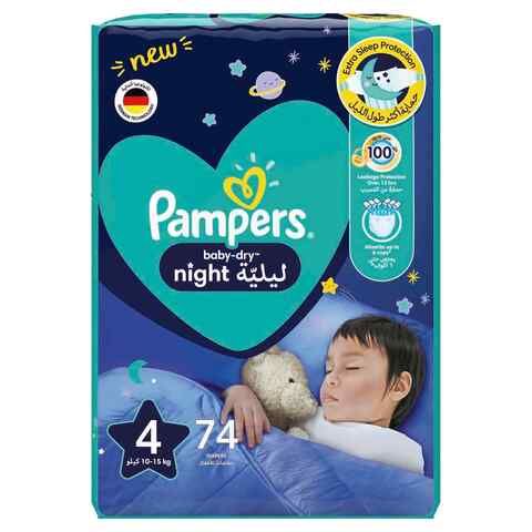 Buy Pampers Baby-Dry Night Size 4 Diapers, 74 Pieces Online in Jordan