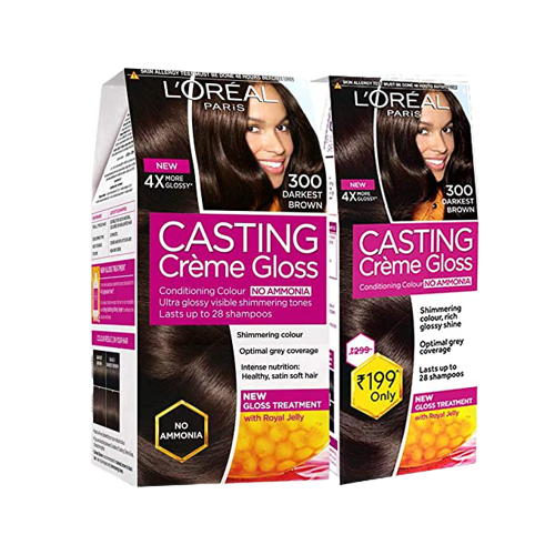 Buy L'oreal Casting Creme Gloss Hair Color 300 Dark Brown Twin Pack