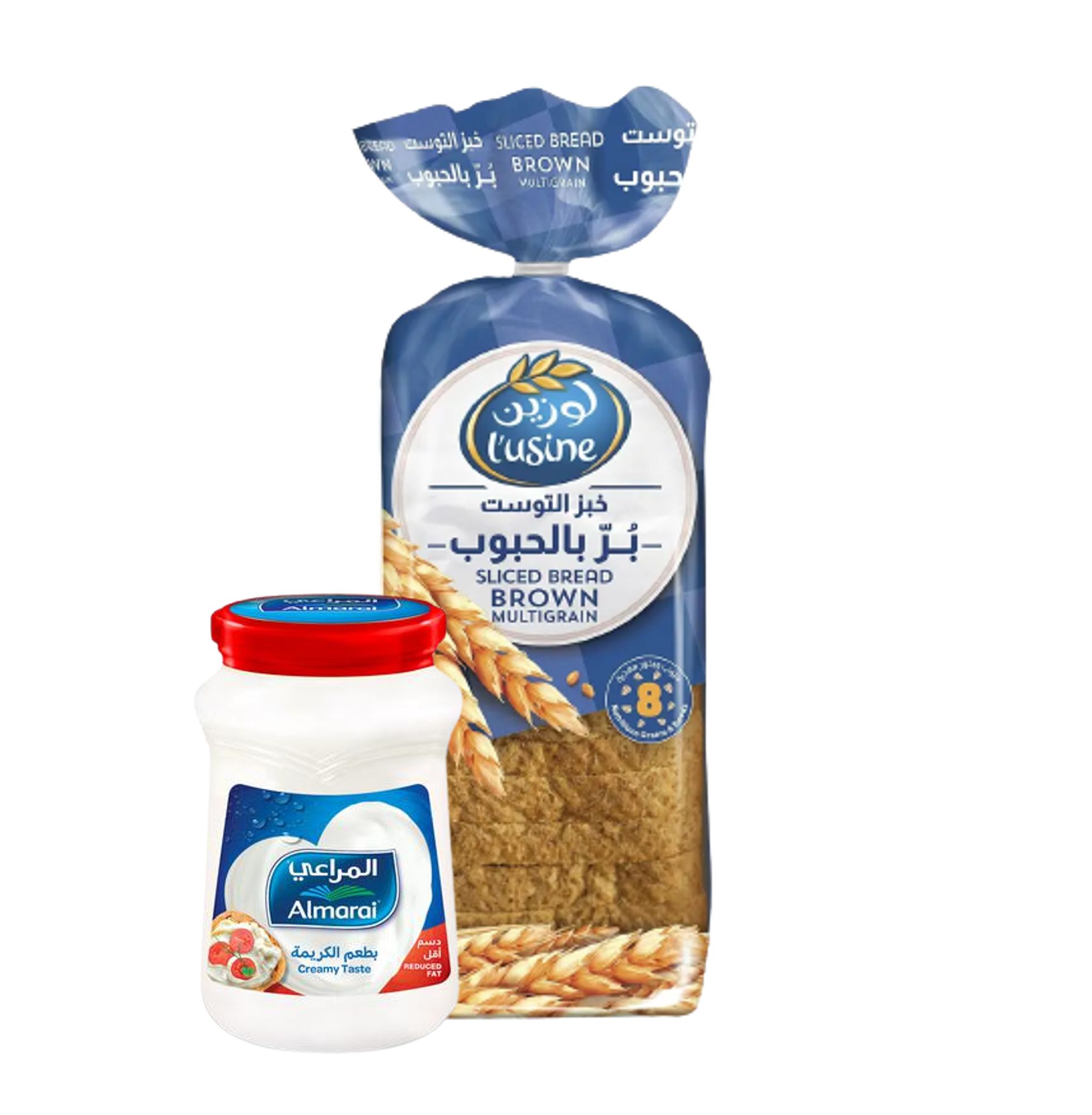 Buy L'usine MultiGrain Sliced Bread 600g + Al marai Jar Cheese Low