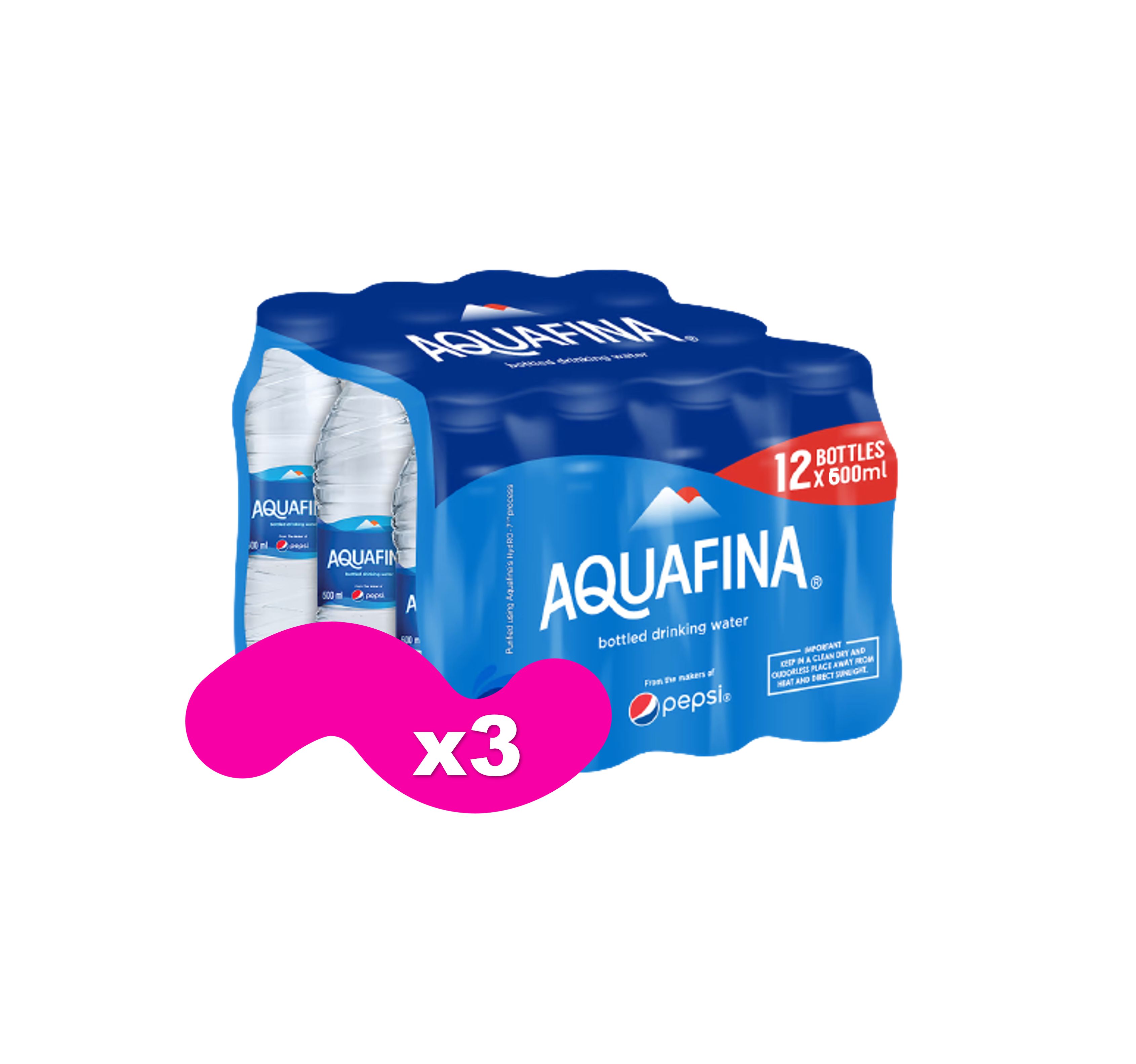 Buy Aquafina Water (12x600ml) x3 Online in Bahrain Talabat Bahrain