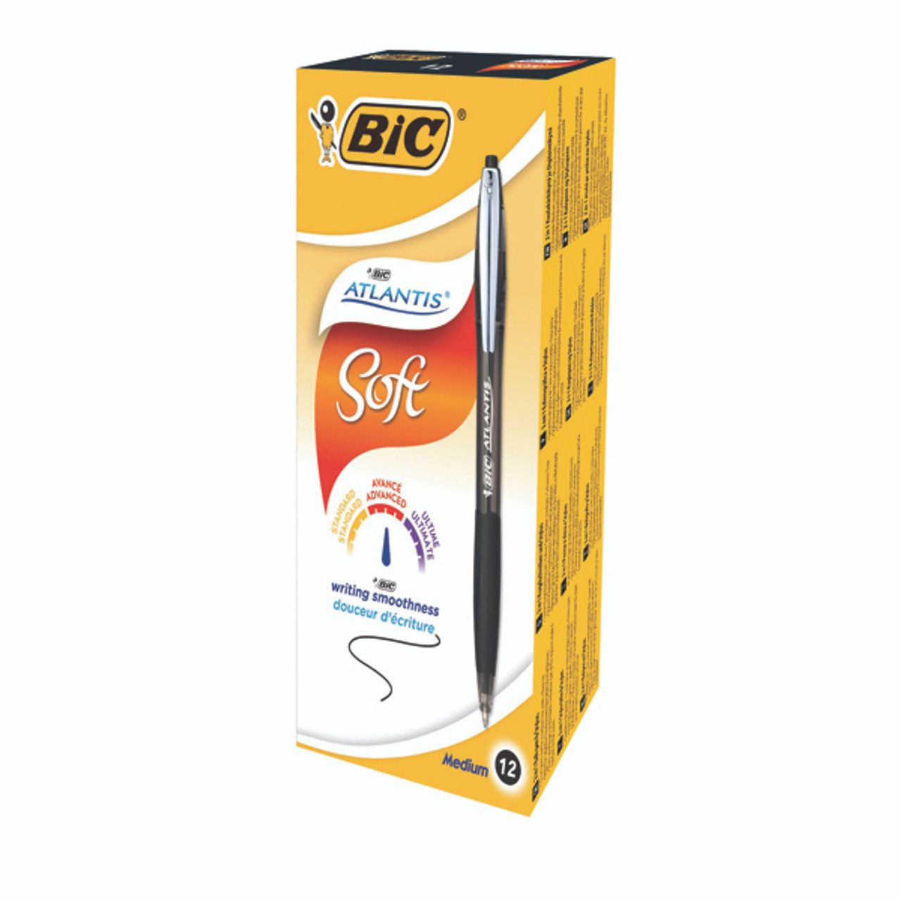 Bic 902133 - Penna A Sfera Bic Atlantis Soft - 1,0mm - Nero - Conf. 12 Pz - 10