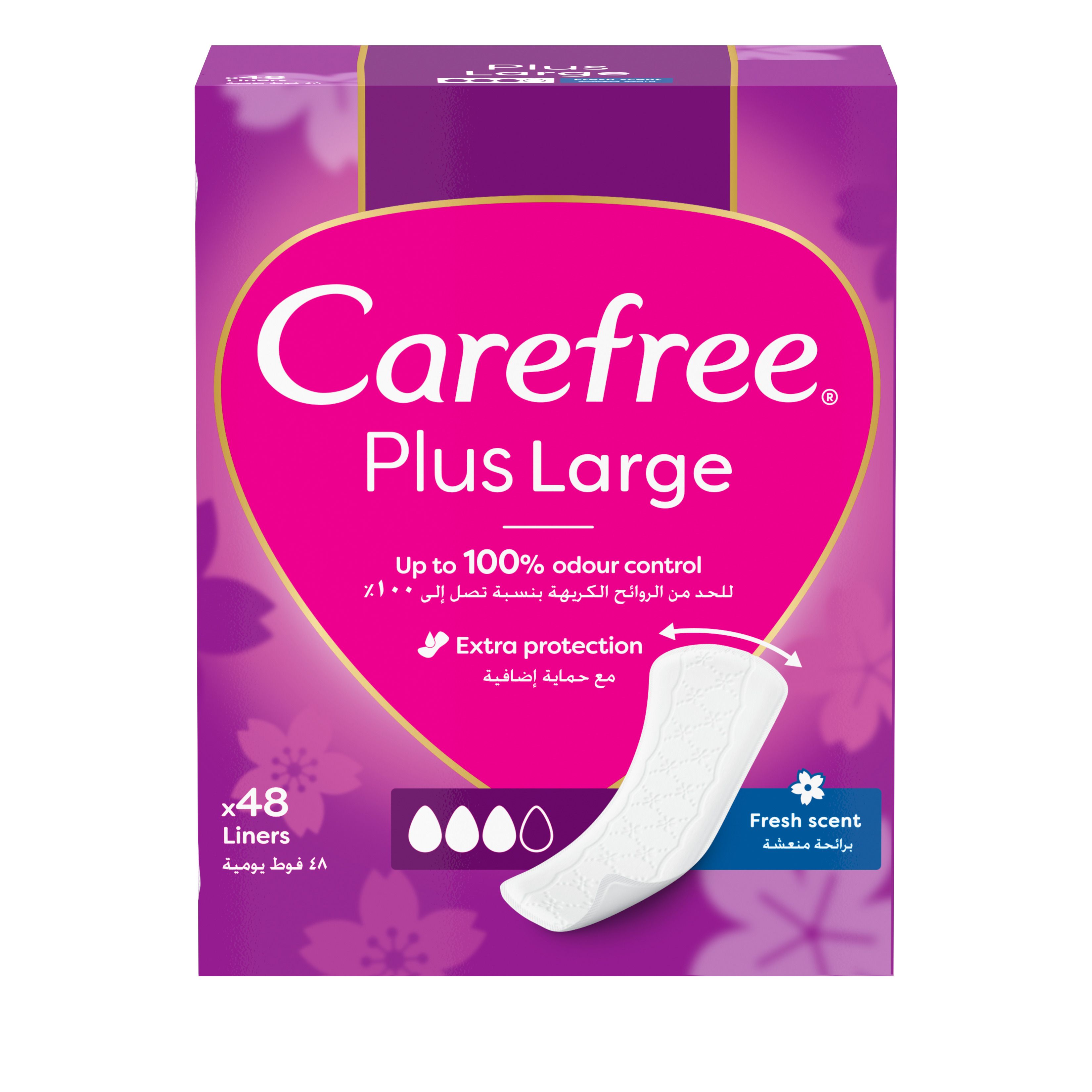 Buy Carefree Panty Liners, Plus Large, Fresh Scent, Pack of 48 Online ...