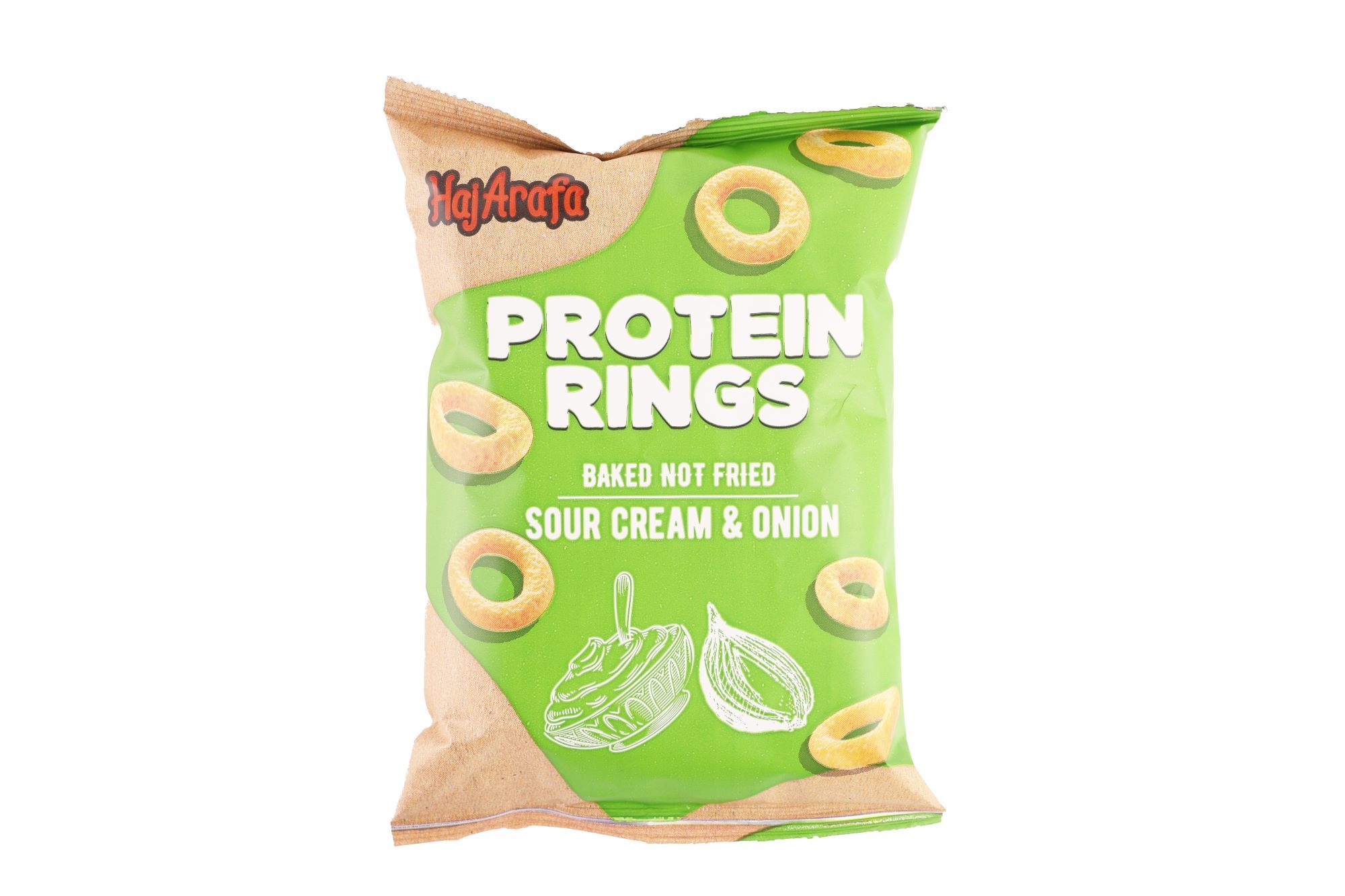 Buy Haj Arafa Protein Rings Sour Cream And Onion 60 Gm Online in Egypt
