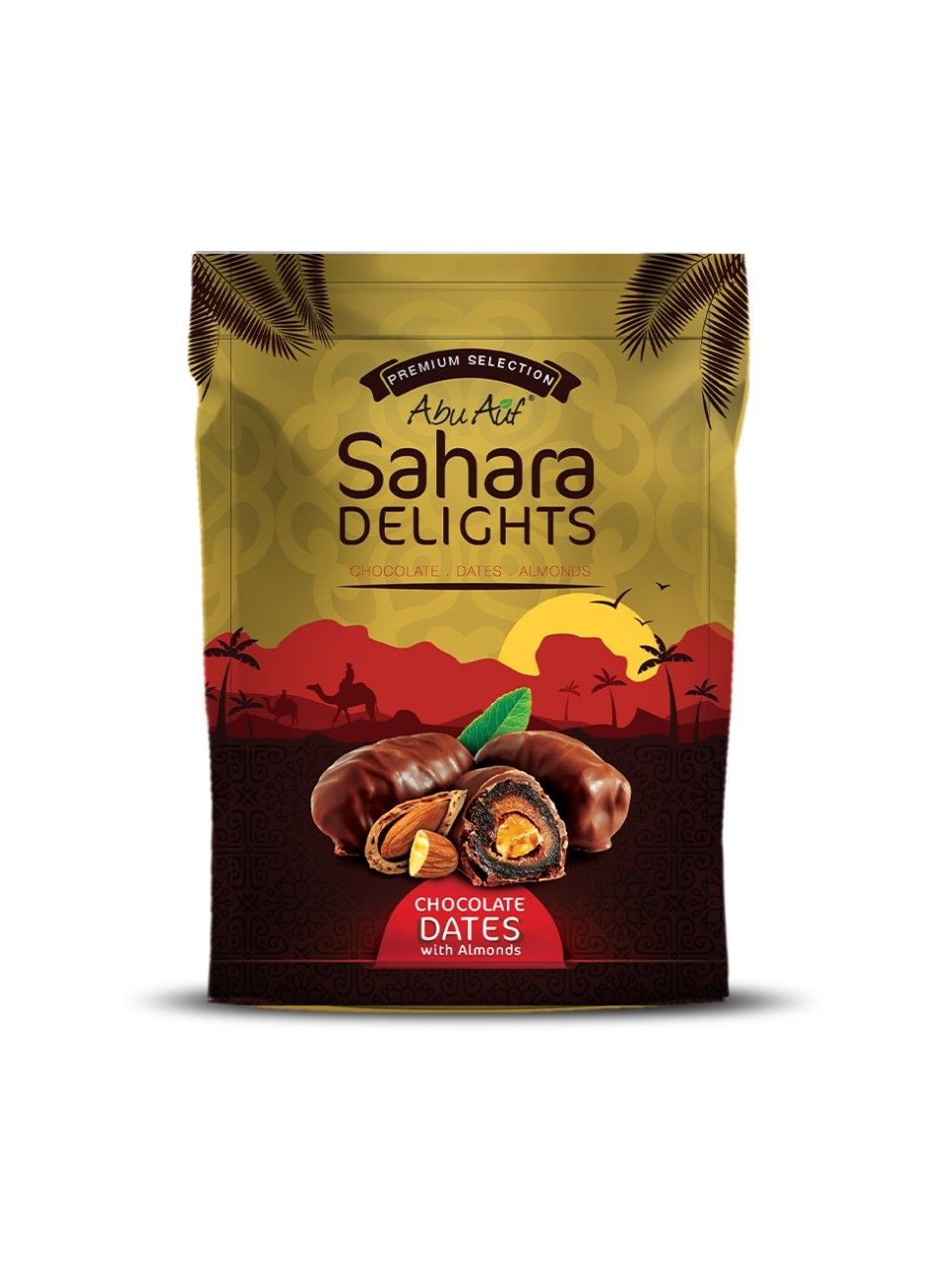 Buy Abu Auf Sahara Dates Chocolate with Almonds, 300g Online in Kuwait