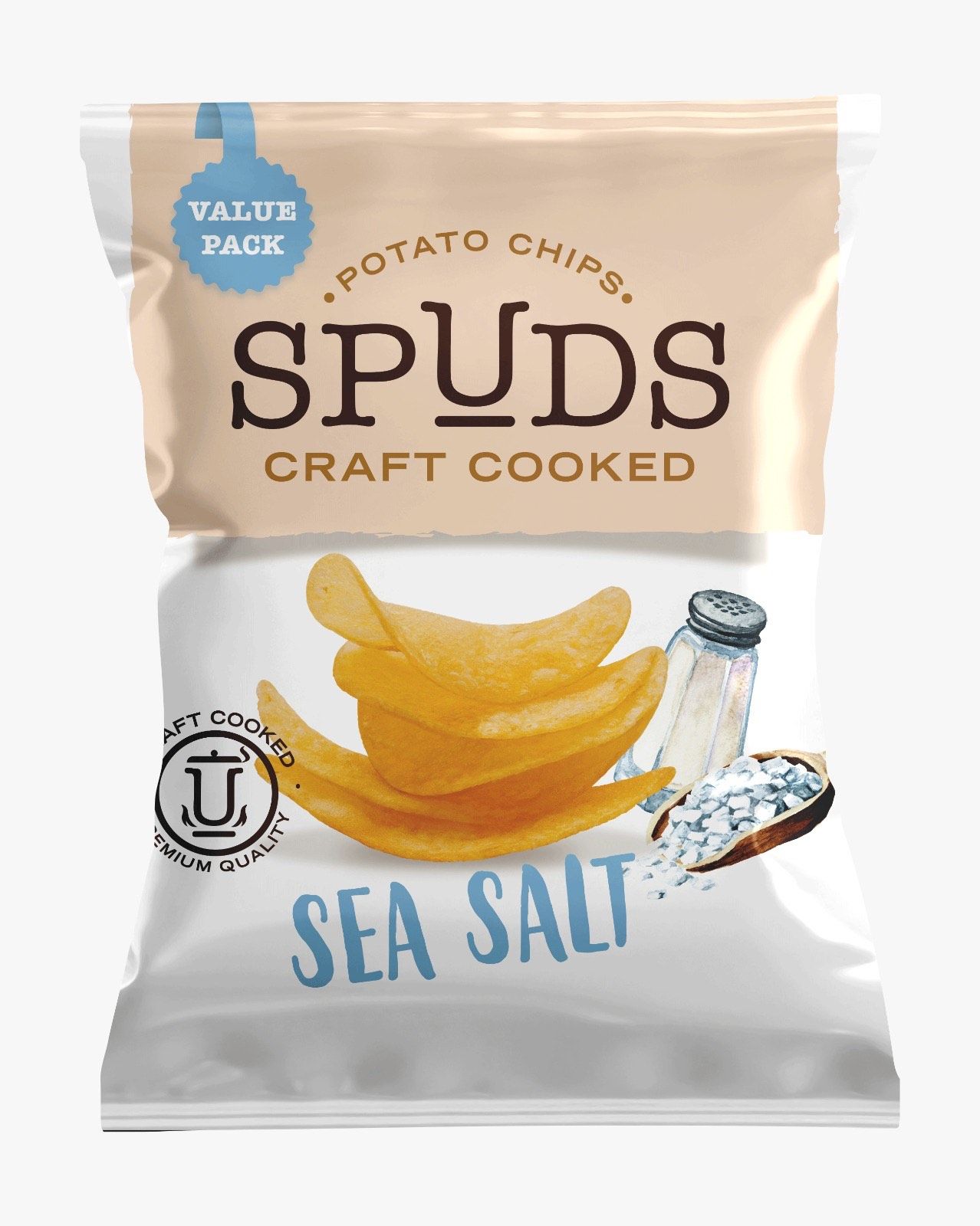 Buy Spuds Sea Salt Craft Cooked Potato Chips, 7282g Online in Egypt