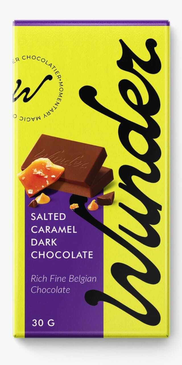 Buy wunder belgian dark chocolate with salted caramel 30g online in