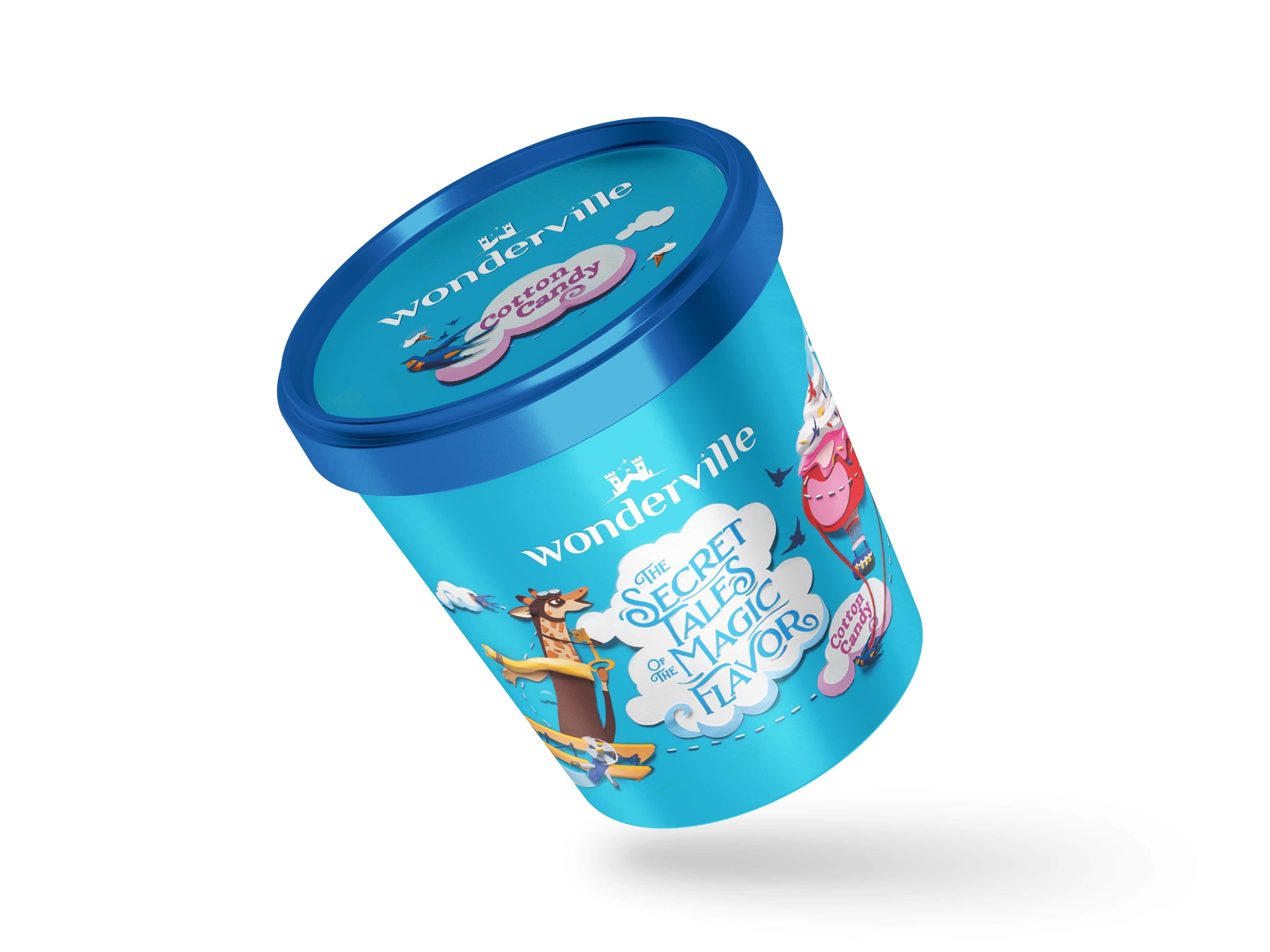 Buy Wonderville Ice Cream With Cotton Candy 150 ml Online in Egypt