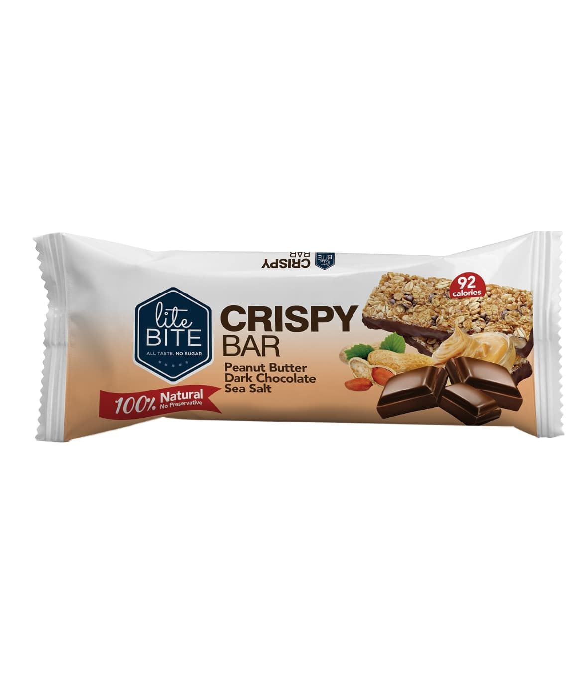 Buy Lite Bite Crispy Bar Peanut Butter Dark Chocolate Sea Salt 20 g ...