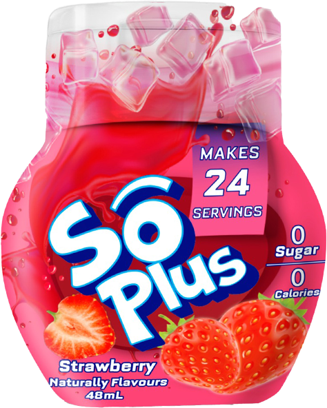 Buy So Plus Strawberry Water Enhancer, 48ml Online in Egypt | Talabat Egypt