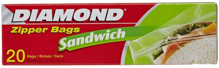 Diamond Zipper Sandwich Bags 50