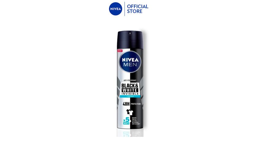 Nivea Men Deodorant Black Bright Invisible Fresh Spray 150ml