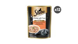 Sheba Pouch Cat Wet Food Adult Chicken & Tuna 70g x 12