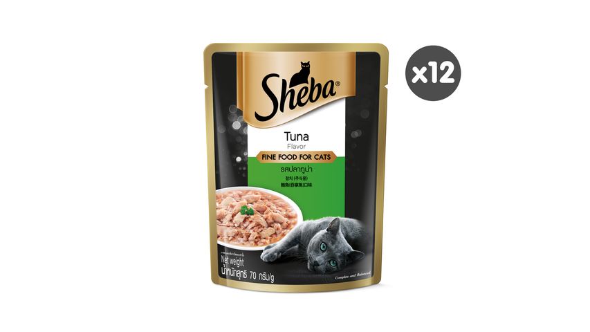 Sheba Pouch Cat Wet Food Adult Tuna 70g x 12