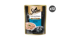 Sheba Pouch Cat Wet Food Adult Tuna & Bream 70g x 12