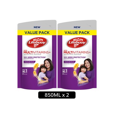 Lifebuoy Moisture Plus Body Wash Refill (850ml x 2)