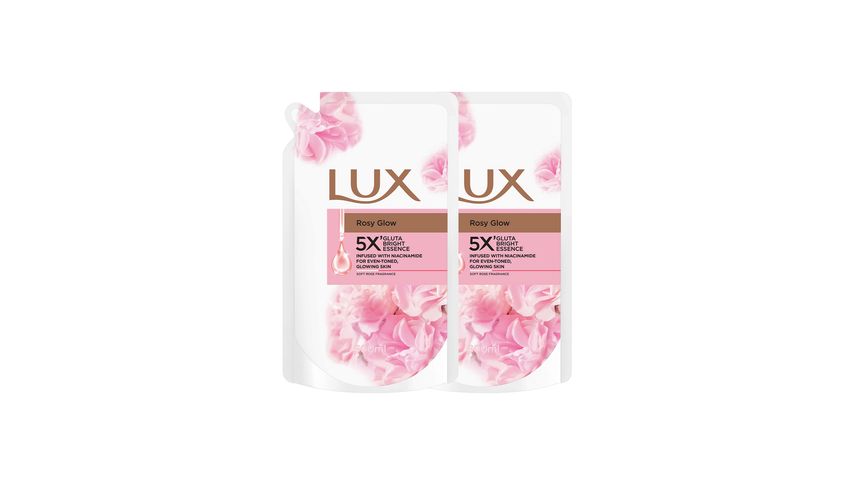 Lux Shower Cream Rosy Glow Refill (600ml x 2)