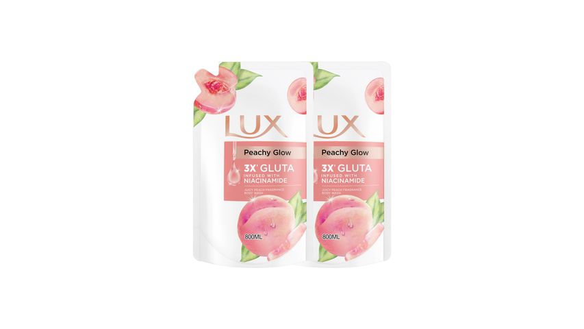 Lux Shower Cream Gluta Peachy Glow Refill (800ml X 2)