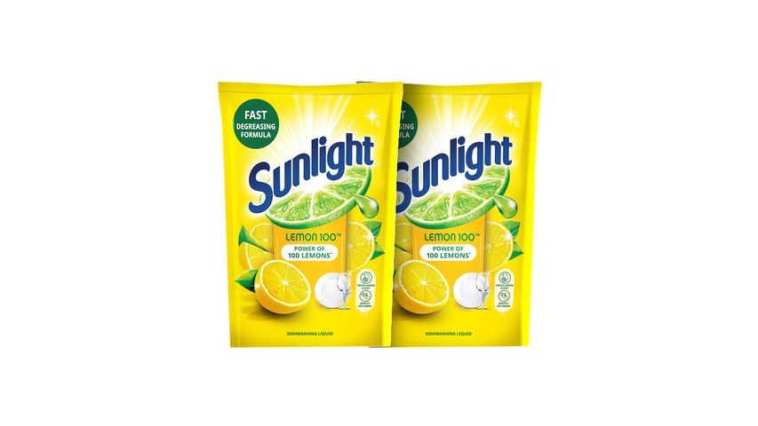 Sunlight Dishwash Lemon Refill (700ml x 2)