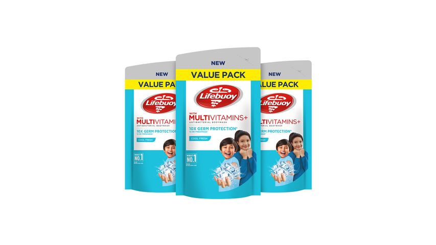 Lifebuoy Body Wash Cool Fresh Menthol Refill Bundle (850ml x 3)