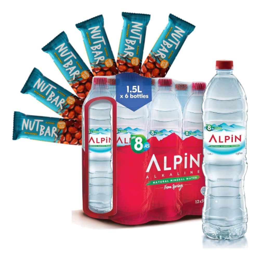 Buy Alpin Mineral Water 1.5 ltr x 6 + Cretamel Almond with Honey Bar ...