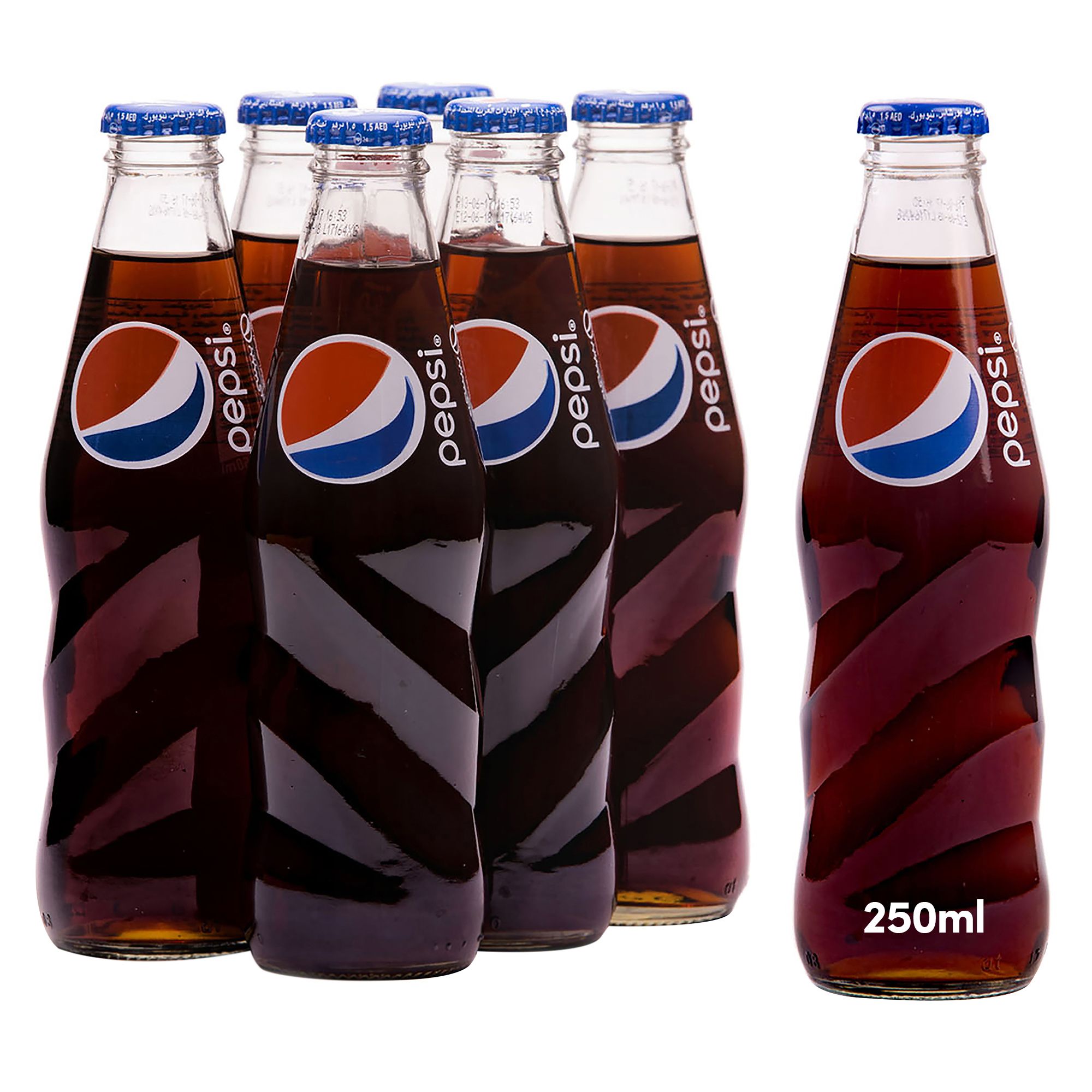 Buy Pepsi, Carbonated Soft Drink, Glass Bottle, 250ml x 6 Online in