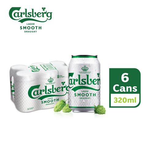 Buy Carlsberg Smooth Draught Beer Can (Alcohol) 6s x 320ml from