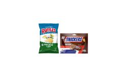 Ruffles Sour Cream & Onion 170g + Snickers Peanut Fun Size 12 x 20g