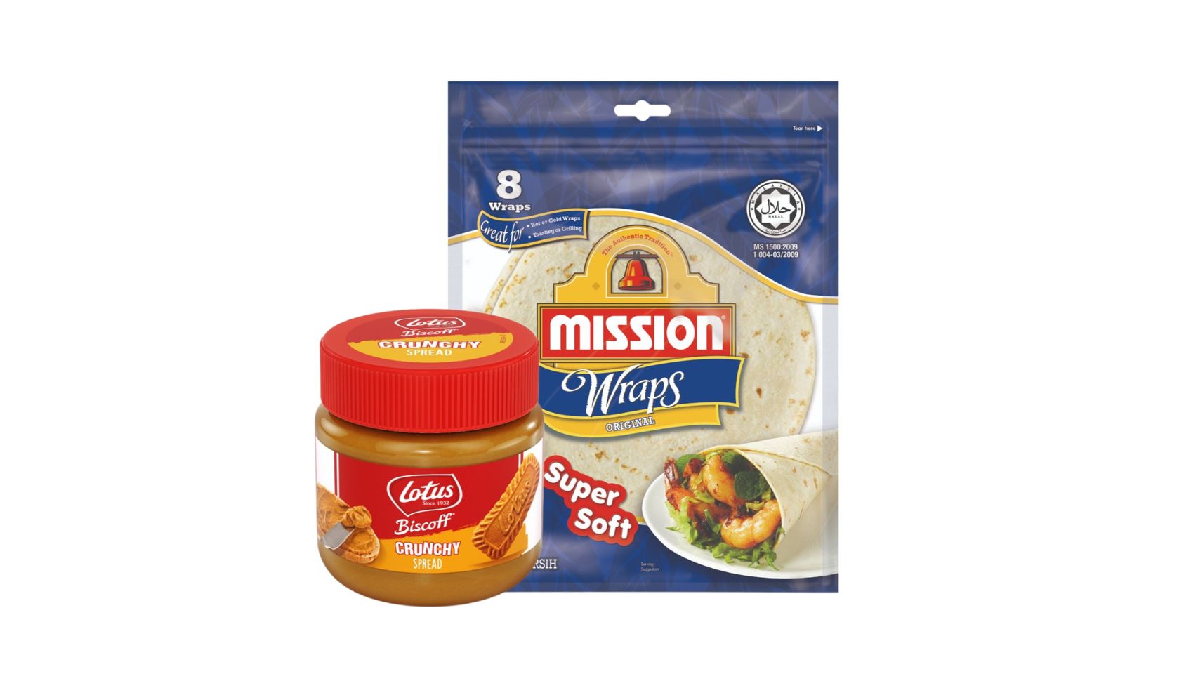 Mission Food Wraps Original + Lotus Biscoff Spread Smooth 1Pack
