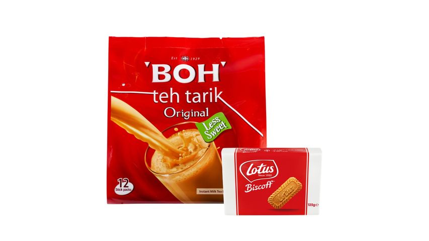 BOH Teh Tarik Original 12pcs + Lotus Biscoff Biscuit 125g 1 Pack