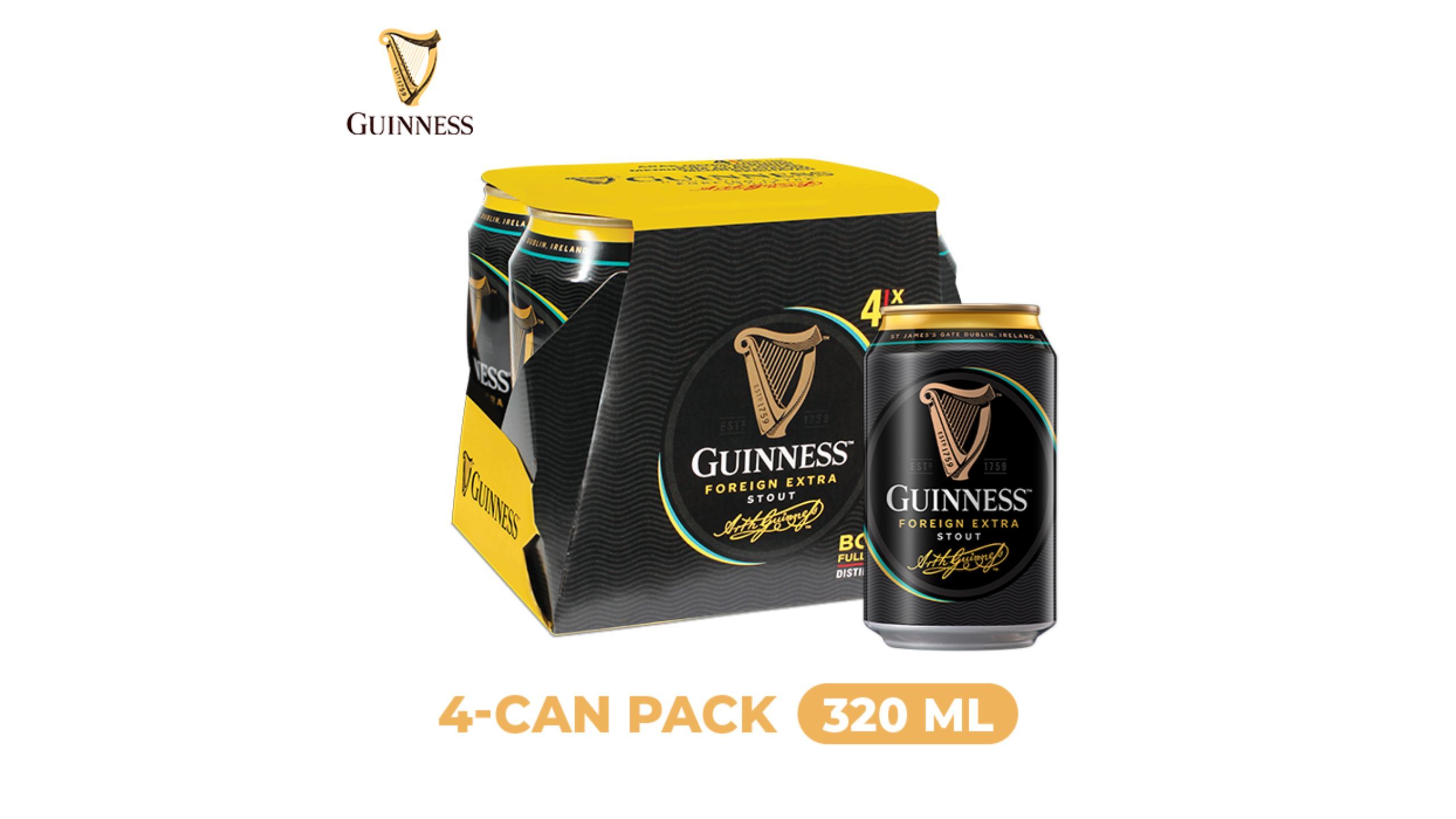 Beli Guinness Can Pack Non Halal 4 x 320 ml daripada pandamart