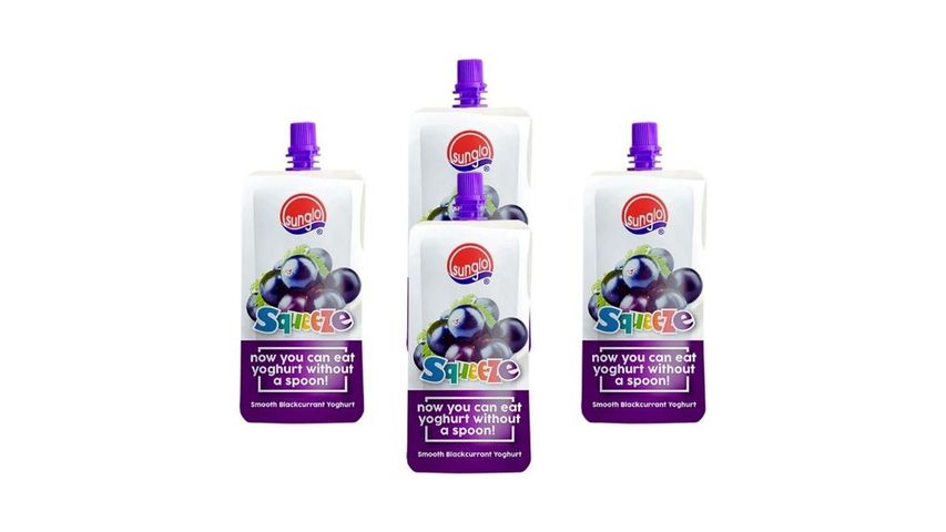 Sunglo Squeeze Yoghurt Blackcurrant 4 x 120g