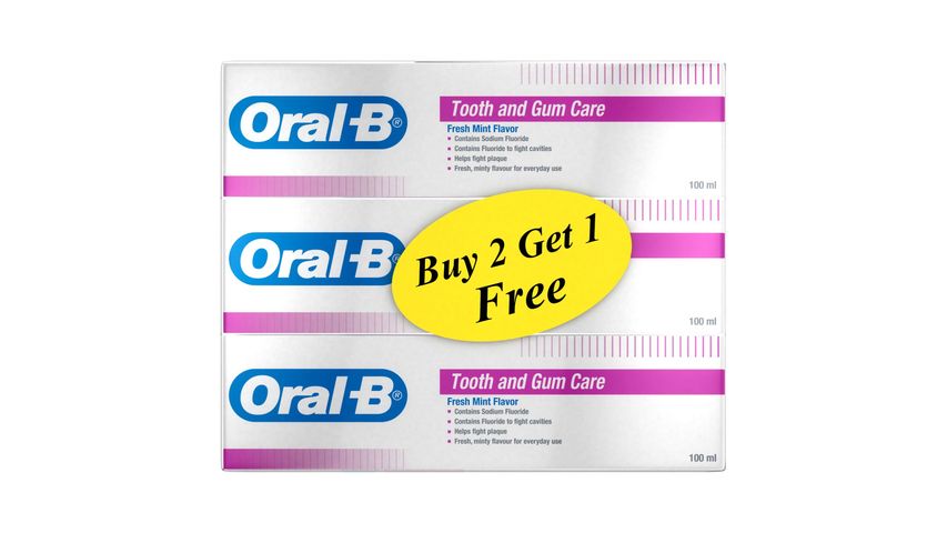 Oral-B Tooth & Gum Care Fresh Mint Toothpaste 3pcs x 100ml delivery ...