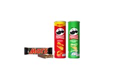 Mars Bar 53g + Pringles Original 107g + Pringles Sour Cream & Onion Snack 107g