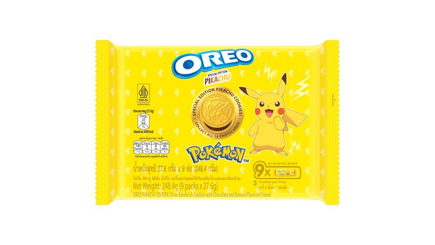 Oreo Pokemon Chocolate Banana Sandwich Cookie Multipack 9pcs x 27.6g ...