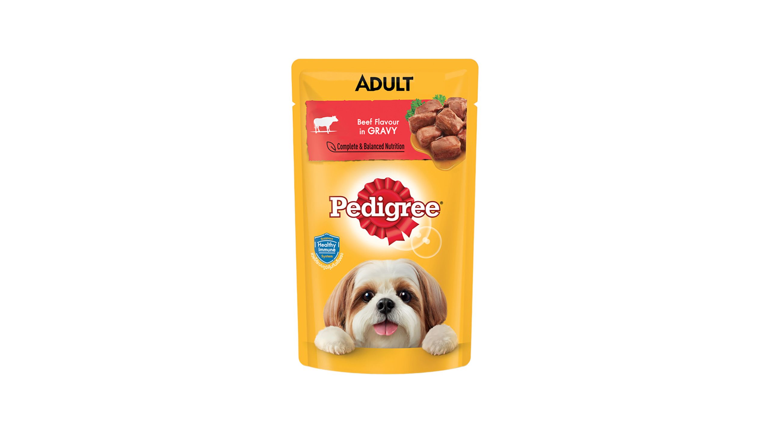 Pedigree Pouch MultiPack Beef In Gravy Dog Food 12 Packets x 130g