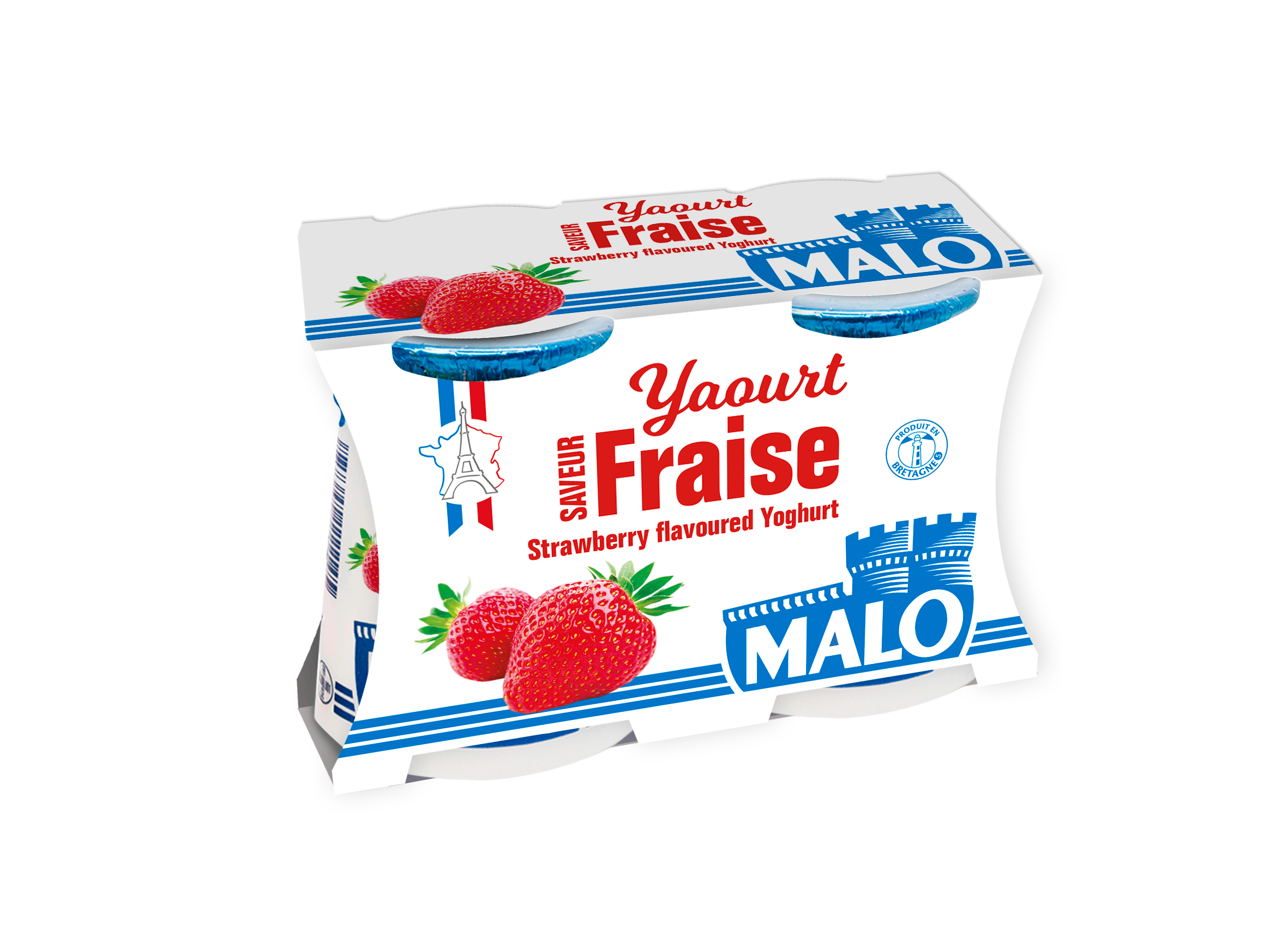 Buy Malo Strawberry Whole Milk Yogurt, 2x125g Online in UAE Talabat UAE