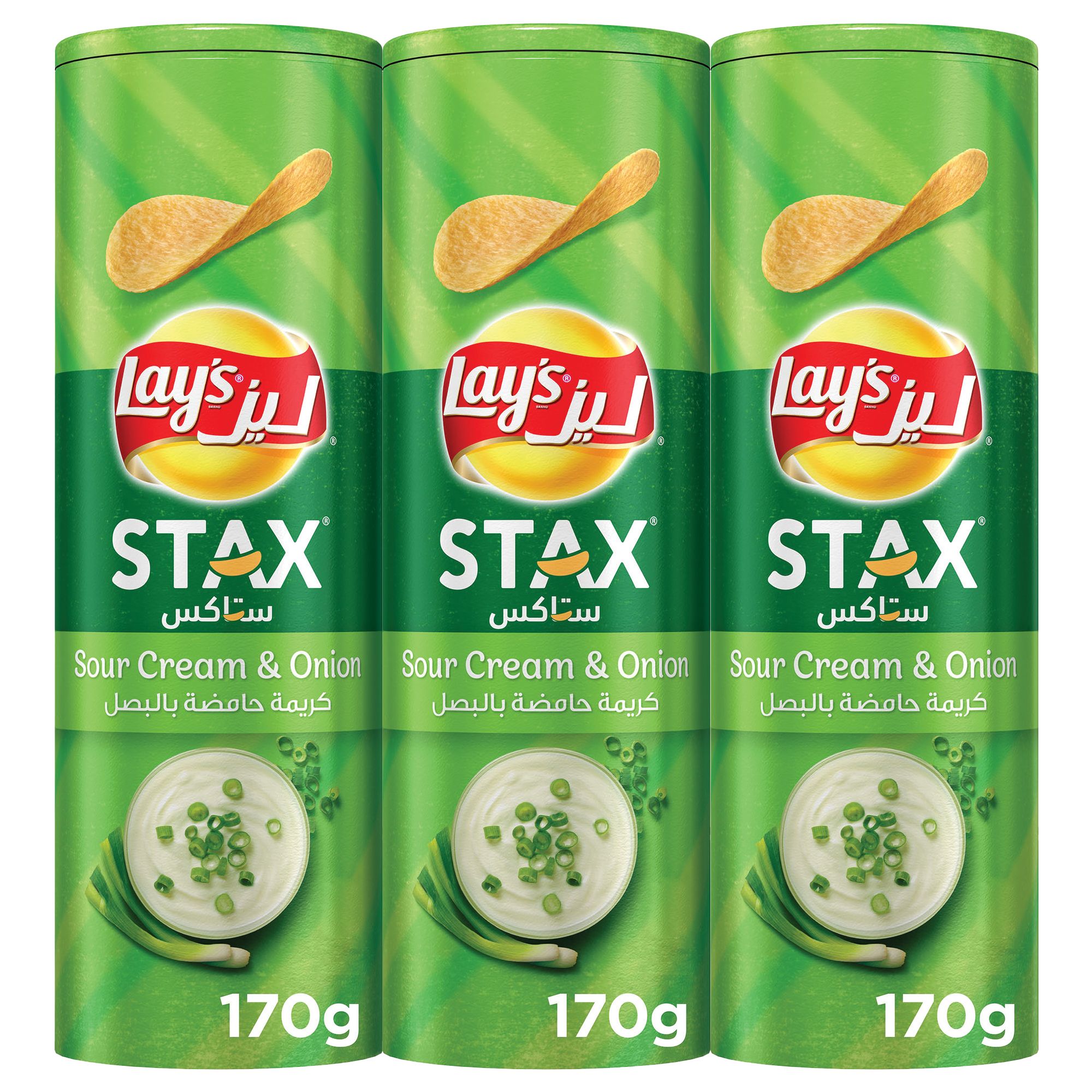 Buy Lay's Stax Sour Cream & Onion Potato Crisps 170 g x 3 Pcs ( Lay's ...