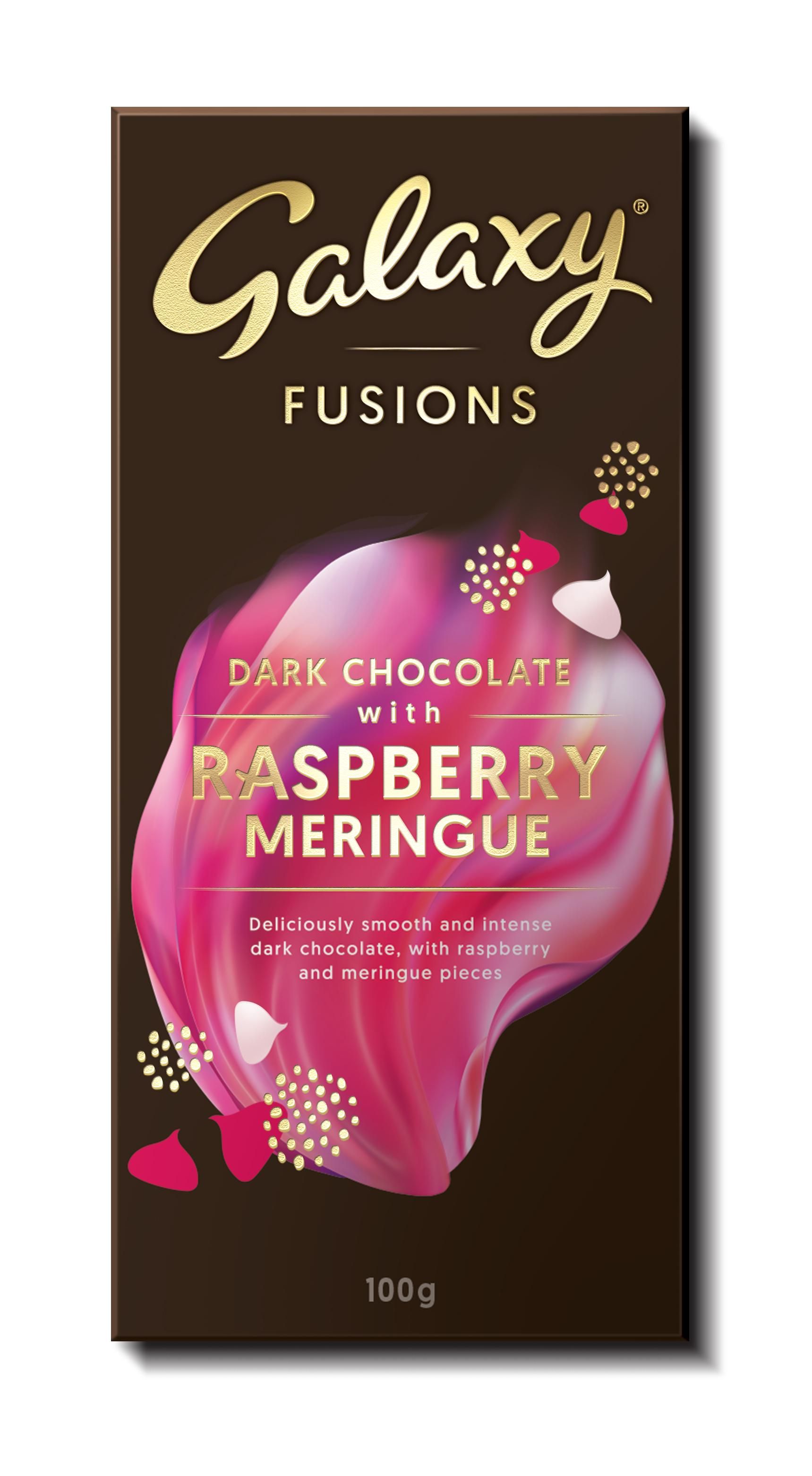 Buy Galaxy Fusions Dark Chocolate Raspberry Meringue Bar 100 g Online
