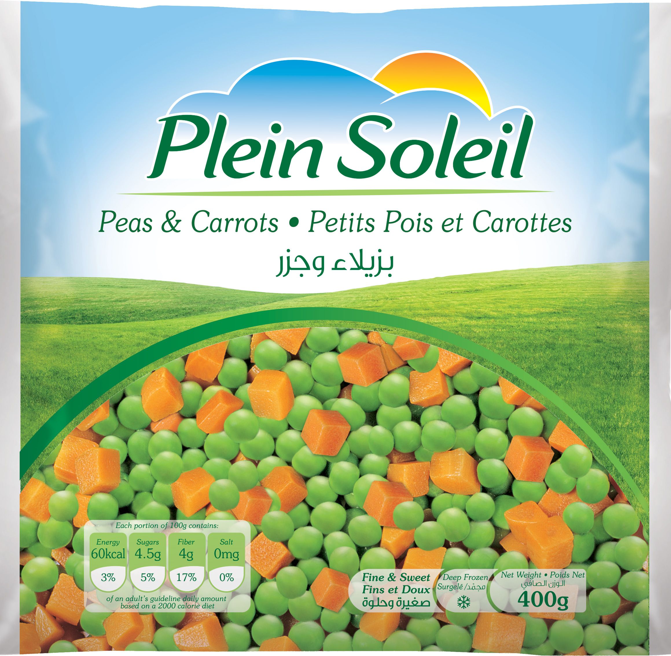 Buy Plein Soleil Frozen Green Peas & Carrots 400g Online in UAE