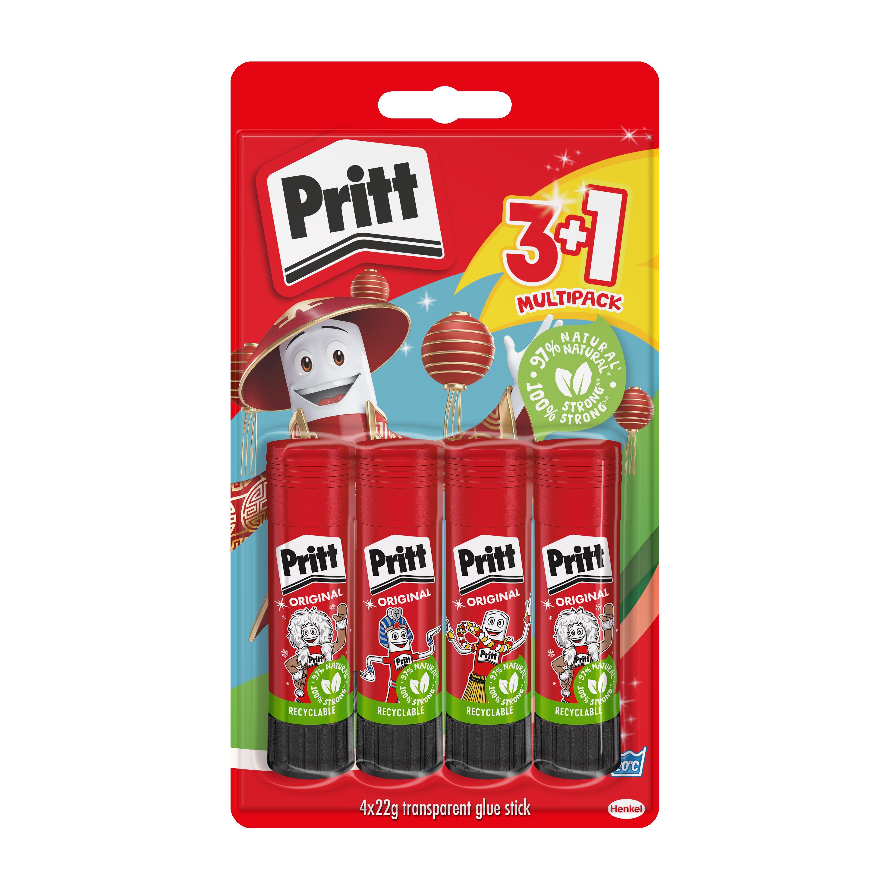 Buy Pritt Stick Unicolor 22 g 3 + 1 Free Online in Kuwait