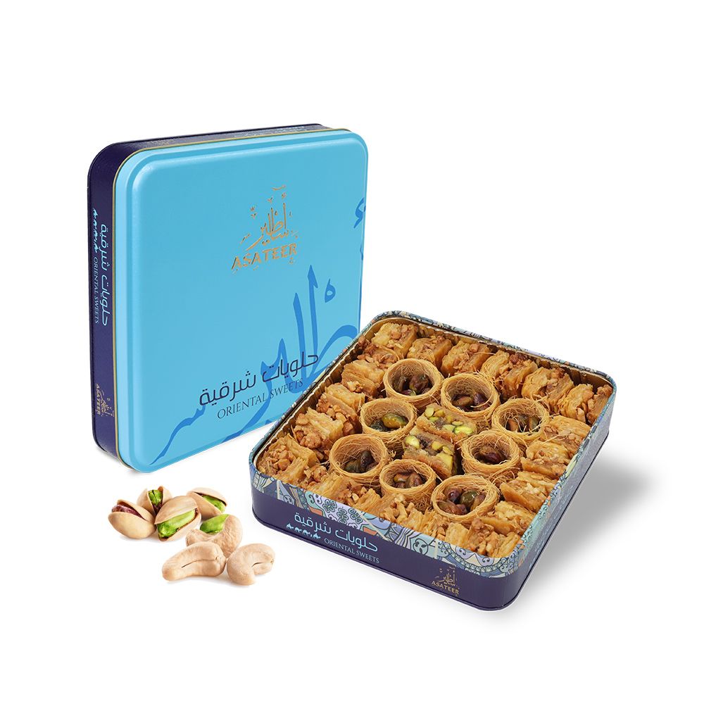 Buy Asateer Oriental Sweets Asstd. Baklawa Tin 375g Online in UAE ...