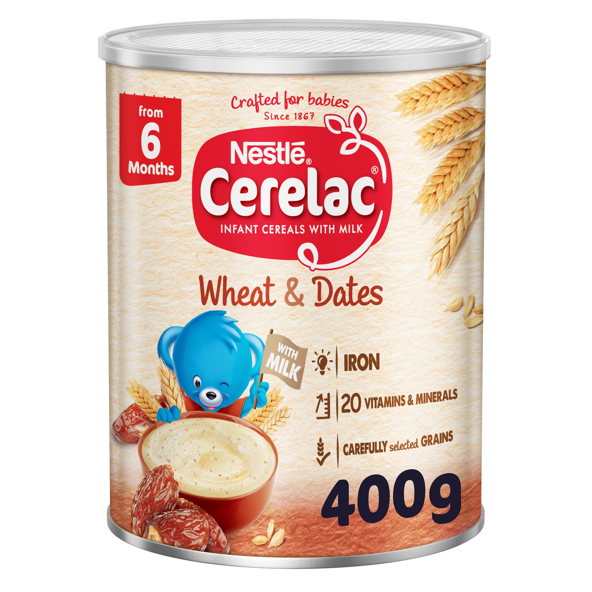 Buy Nestle Cerelac Wheat & Dates Infant Cereal Tin, 400g Online in ...